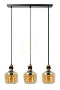 Lampă suspendată Lucide ILONA cu sticlă chihlimbarie 3xE27 70 cm 45408/03/62 small 1