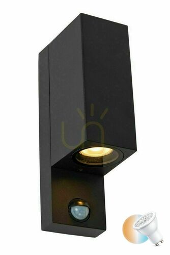 Verifica Aplica exterior Lucide Zaro LED negru IP65 cu senzor de mișcare 69802/02/30