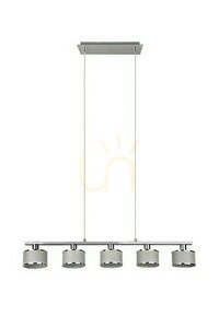 Lampă suspendată Trio KAPRUN 311600506 crom și gri, 92 cm, 5×E14 small 5