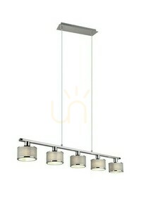 Lampă suspendată Trio KAPRUN 311600506 crom și gri, 92 cm, 5×E14 small 0