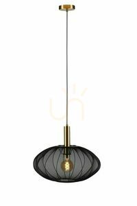 Pendul Lucide CORINA negru auriu din textil, 50 cm, E27, Japandi 03447/52/30 small 0