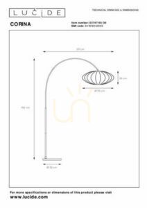 Lampă de podea Lucide CORINA neagră aurie Japandi 03747/60/30 small 1