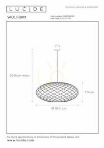 Pendul Lucide Wolfram negru metal 3 becuri E27 100 cm 21417/99/30 small 4