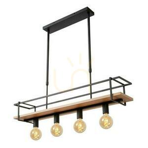 Lampă suspendată Lucide MILONGA negru lemn Japandi 4xE27 100 cm 21432/04/30 small 5