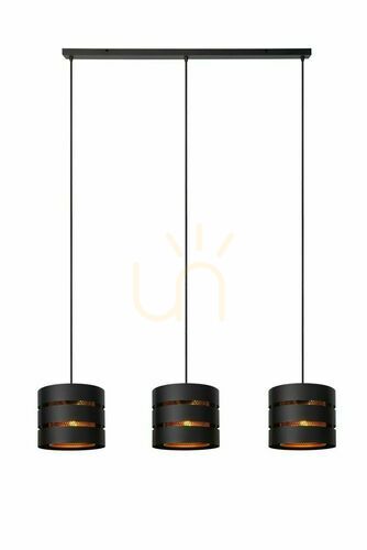 Verifica Lampă suspendată Lucide ROSAS 3xE27 negru auriu metal modern 21433/03/30