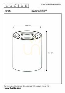 Lampă de masă Lucide TUBE LED GU10 aurie metalică 22552/05/02 small 1