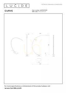 Lampă de podea arcuită LED Lucide CURVE, auriu mat și marmură neagră, 192 cm, 44700/11/02 small 6