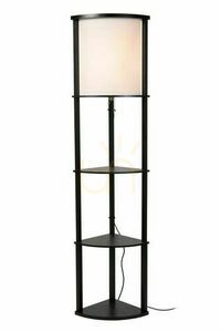Lampă de podea cu rafturi Lucide MENNO 44798/81/30 neagră, abajur crem, 162,3 cm, E27 small 0