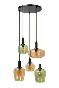 Pendul Lucide ILONA negru sticlă 5xE27 45408/15/99 small 1