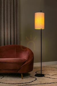 Lampadar Lucide MAGIC cu abajur din in, negru și crem, 165 cm, E27, 68711/81/30 small 3