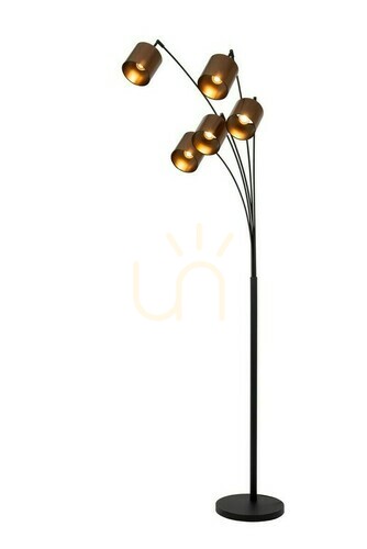 Verifica Lampă de podea Lucide RANKOS negru metal modern 5 becuri E27 200 cm