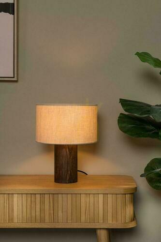 Verifica Lampă de masă Lucide TACHINA 06526/81/70, in natur și lemn maro, E27, Ø 25 cm