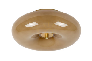 Plafonieră Lucide SENTINO Ø 30 cm 3xG9, sticlă taupe, accent alamă, retro 10125/30/41 small 4
