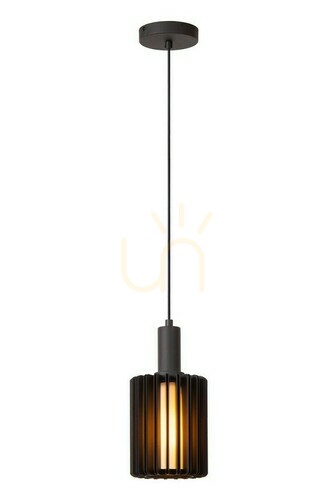 Verifica Lampă suspendată Lucide LAMBRES neagră, aluminiu, E27, 15 cm, modernă