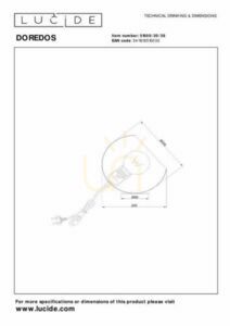 Lampă de masă Lucide Doredos bej metal modern 20 cm small 3