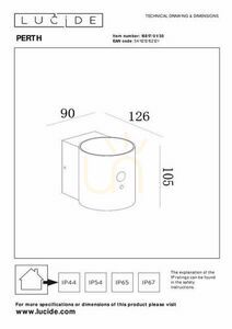 Lampă de perete exterior Lucide Perth LED neagră IP65 cu senzor de mișcare small 3