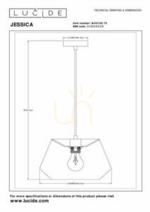 Pendul Lucide JESSICA Japandi bumbac metal, E27, 30 cm small 4
