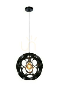 Lampă suspendată Lucide Hannelore negru metal modern 40 cm E27 small 0