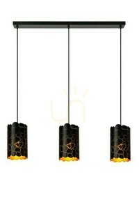 Lampă suspendată Lucide ALMELO negru-auriu metal modern 3xE27 small 0