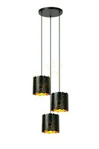 Pendul Lucide ALMELO negru-auriu metal, 3 becuri, E27, modern small 0
