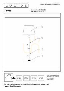 Lampă de masă reîncărcabilă Lucide TYON LED pentru interior/exterior IP65 neagră 41 cm small 1