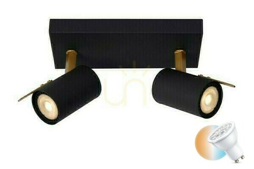 Verifica Spot Lucide GRONY 2xGU10 LED negru-auriu dimabil 17998/10/30
