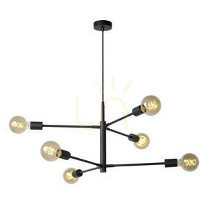 Lustră suspendată Lucide Lester 21424/06/30, negru, 6×E27 max 40 W, Ø76 cm, înălțime 65–177 cm small 7