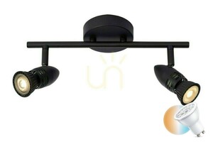Spot Lucide CARO negru metal 2xGU10 13955/02/30 small 0