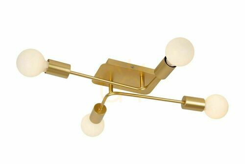 Verifica Plafonieră Lucide LESTER 4xE27 aurie metal vintage 51 cm