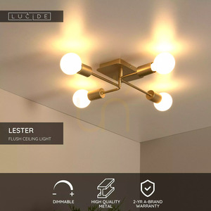 Plafonieră Lucide LESTER, 4×E27, auriu mat, 51 cm, 21118/04/02 small 6