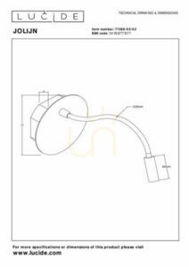 Aplica perete Lucide JOLIJN LED auriu 11 cm 77289/03/02 small 1