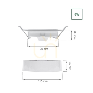 Algine Eco 2w1 Downlight montat pe suprafață 6 W Nw 230 V 110st Ip20 Ik06 115x35mm alb rotund 11 Algine Eco 2w1 Downlight montat pe suprafață 6 W Nw 230 V 110st Ip20 Ik06 115x35mm alb rotund small 11