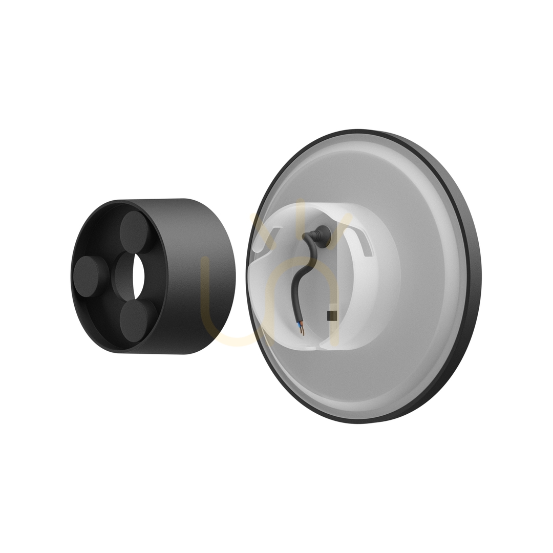 Spectacol Piatta 9 W Cct 230 V Ip44 120x47 Mm Black Round Fațadă. Piatta 9 W Cct 230 V Ip44 120x47 Mm Black Round Fațadă.