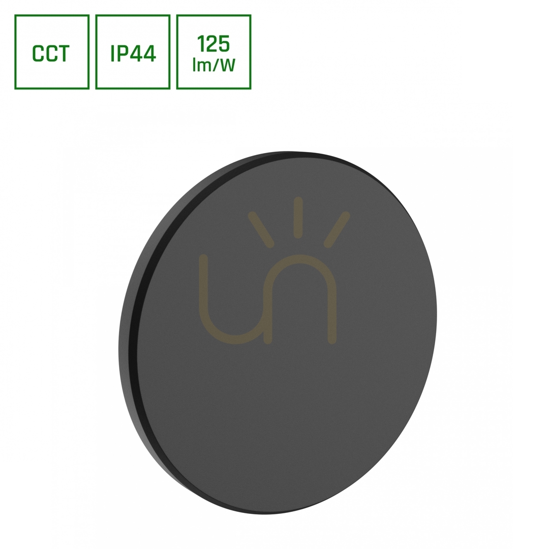 Verifica Piatta 9 W Cct 230 V Ip44 120x47 Mm Black Round Fațadă. Piatta 9 W Cct 230 V Ip44 120x47 Mm Black Round Fațadă.
