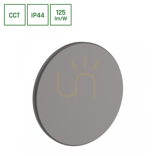 Verifica Piatta 12 W Cct 230 V Ip44 180x47 Mm Gri Fațadă rotundă.