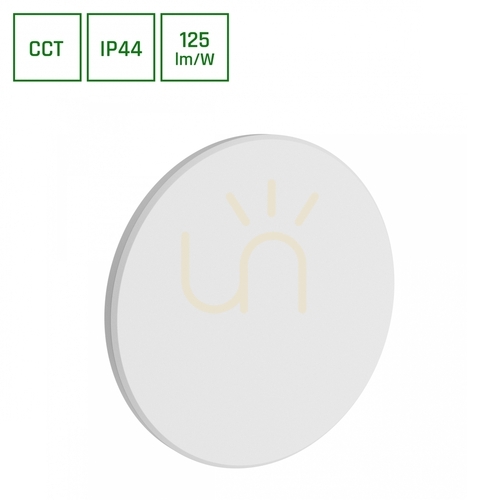 Verifica Piatta 12 W Cct 230 V Ip44 180x47 Mm alb rotund fațadă.