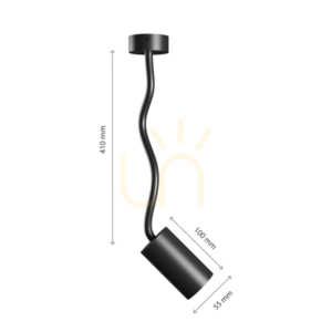 Variosa Flexi Gu10 Baza 230 V Ip20 55x100x410 Mm Negru Rotund. small 10