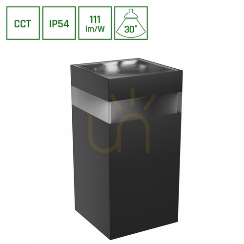 Verifica Torre Ring 9 W Cct 230 V Ip54 99x78x156 Mm Black Square Fațadă unidirecțională.