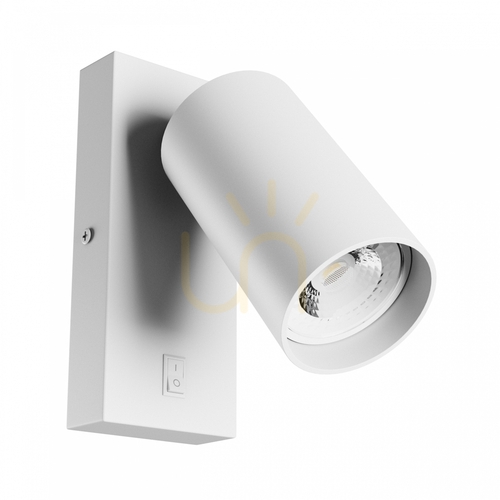 Verifica Squalla Variosa Switch Gu10 Lampă de perete 230 V Ip20 55x100 Mm Alb Rotund.