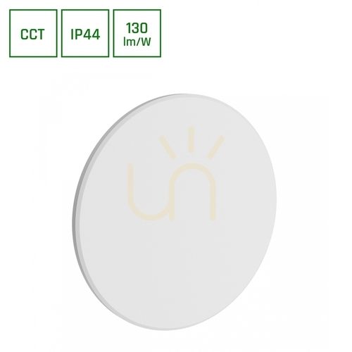 Verifica Piatta 18 W Cct 230 V Ip44 250x47 Mm alb rotund fațadă