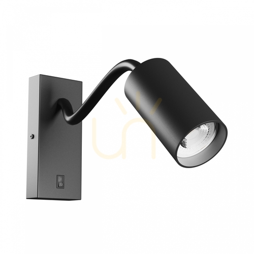 Verifica Squalla Variosa Flexi Switch Gu10 Lampă de perete 230 V Ip20 55x100x410 Mm negru rotund.