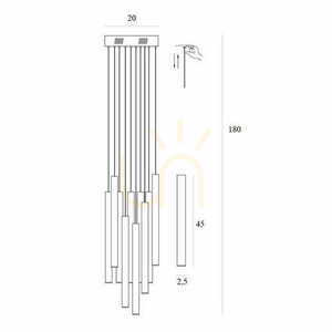 Lampa suspendată Max Light Organic P0524D 10 lumini auriu periat LED dimabilă 2 Lampa suspendată Max Light Organic P0524D 10 lumini auriu periat LED dimabilă small 2