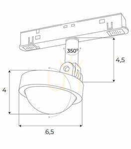 Spot pe șină magnetic Max Light MAX M0046N LED 8W 3000K alb 766 lm small 1