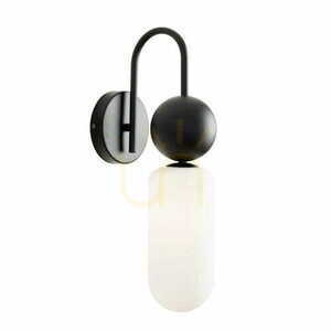 Aplică de perete Max Light Roma W0381 neagră oțel sticlă 42 cm small 0