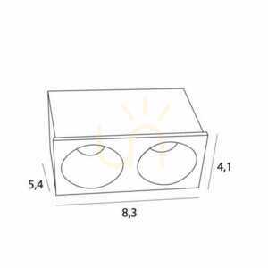 Lumină încastrată LED Max Light Modular HM180 2L negru 6W 3000K small 3