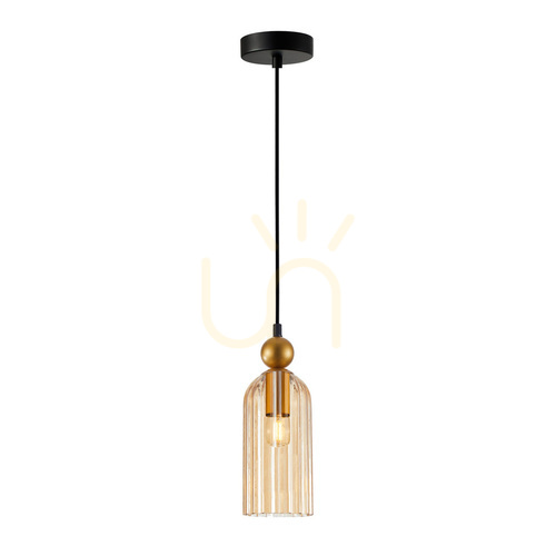 Verifica Pendul Italux Narisa auriu amber E27 10 cm PND-74839-1-GD-AMB