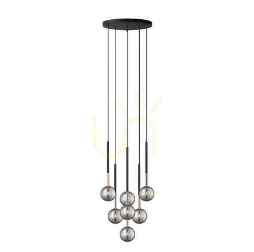 Verifica Lampă suspendată Zuma Line ARCTURUS P0574-07F-SDFZ Czarno-aurie