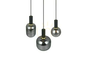 Lampă suspendată Trio DIVA 319830332, 3 × E27, negru mat și sticlă cromată small 4