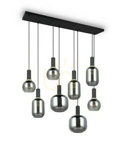 Lampă suspendată Trio DIVA 319800832, negru mat, 8 × E27, 120 cm small 4
