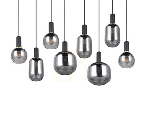 Lampă suspendată Trio DIVA 319800832, negru mat, 8 × E27, 120 cm small 8